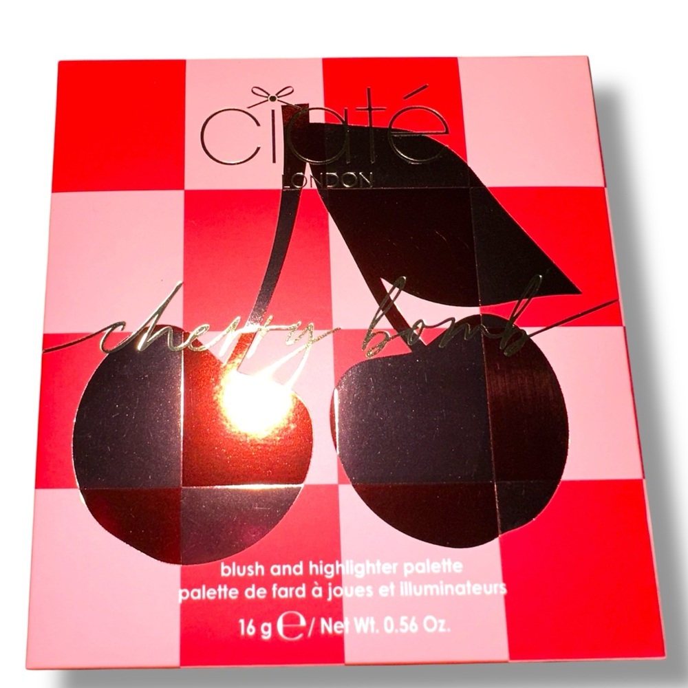 Ciaté London Cherry Bomb Blush and Highlighter Palette NIB MEDIUM DARK QUAD